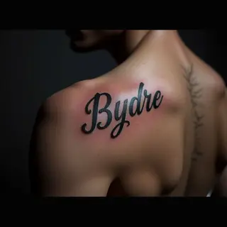 Sweet Shoulder Tattoos: Boyfriend's Name Ideas in Fine Line Style