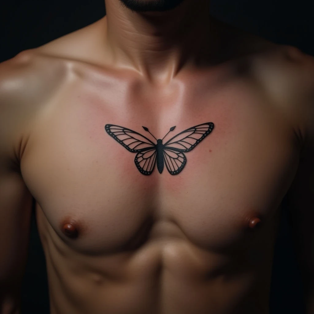 Tiny Sternum Tattoos for Men: Fine Line Inspiration