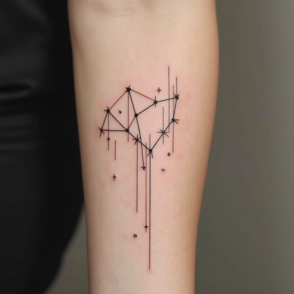 Delicate Constellation Fine Line Tattoo