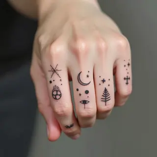 Tiny Celestial Finger Tattoos: Easy & Elegant Designs
