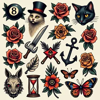 Classic Flash Sheet Tattoo Design