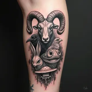 Grotesque Animal Flash Tattoo Designs