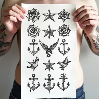 Nautical Flash Tattoo Designs: A Collection of Traditional Motifs