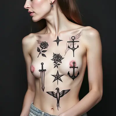 Classic Flash Sheet: Roses, Stars & Nautical Motifs