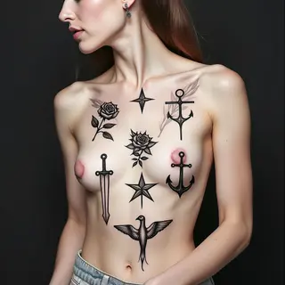 Classic Flash Sheet: Roses, Stars & Nautical Motifs