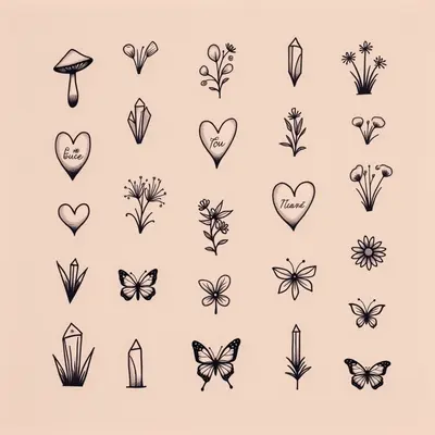 Whimsical Nature Flash Tattoo Collection
