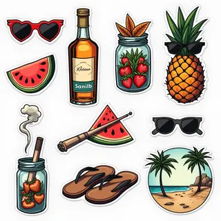 Summer Flash Tattoo Collection: Traditional Style Designs
