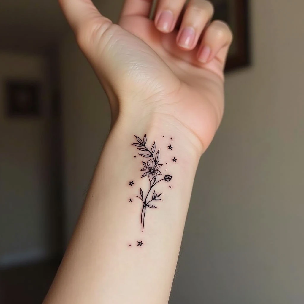 Delicate Floral Wrist Tattoos: Minimalist Design Inspiration