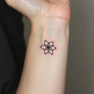 Delicate Floral Outline Tattoo