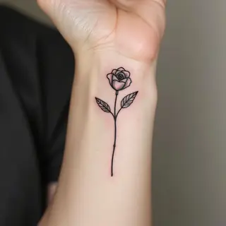 Delicate Floral Outline Tattoo Design