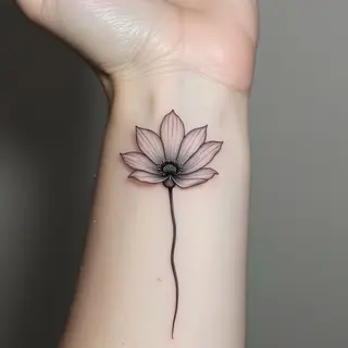Simple Flower Tattoo Designs for Women