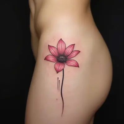 Ephemeral Bloom: An Illustrative Floral Tattoo