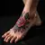 Simple Foot Tattoos: Illustrative Designs in Red & Brown
