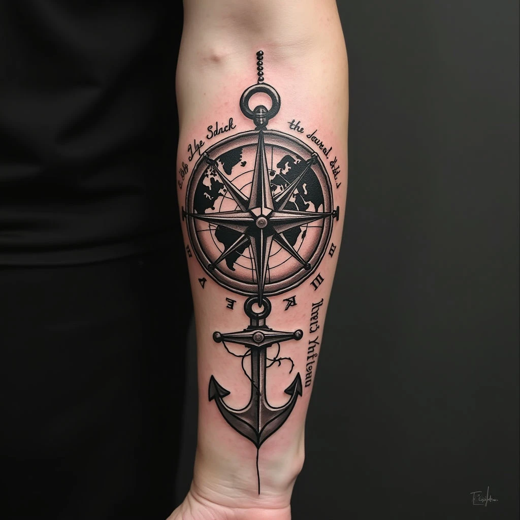 Compass and Journey Tattoo: A Symbol of Exploration