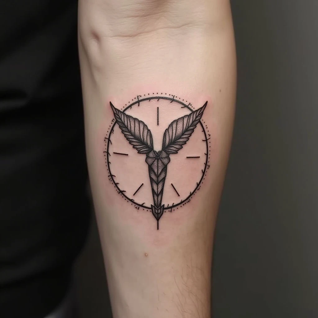 Geometric Zodiac Tattoo Design for Men
