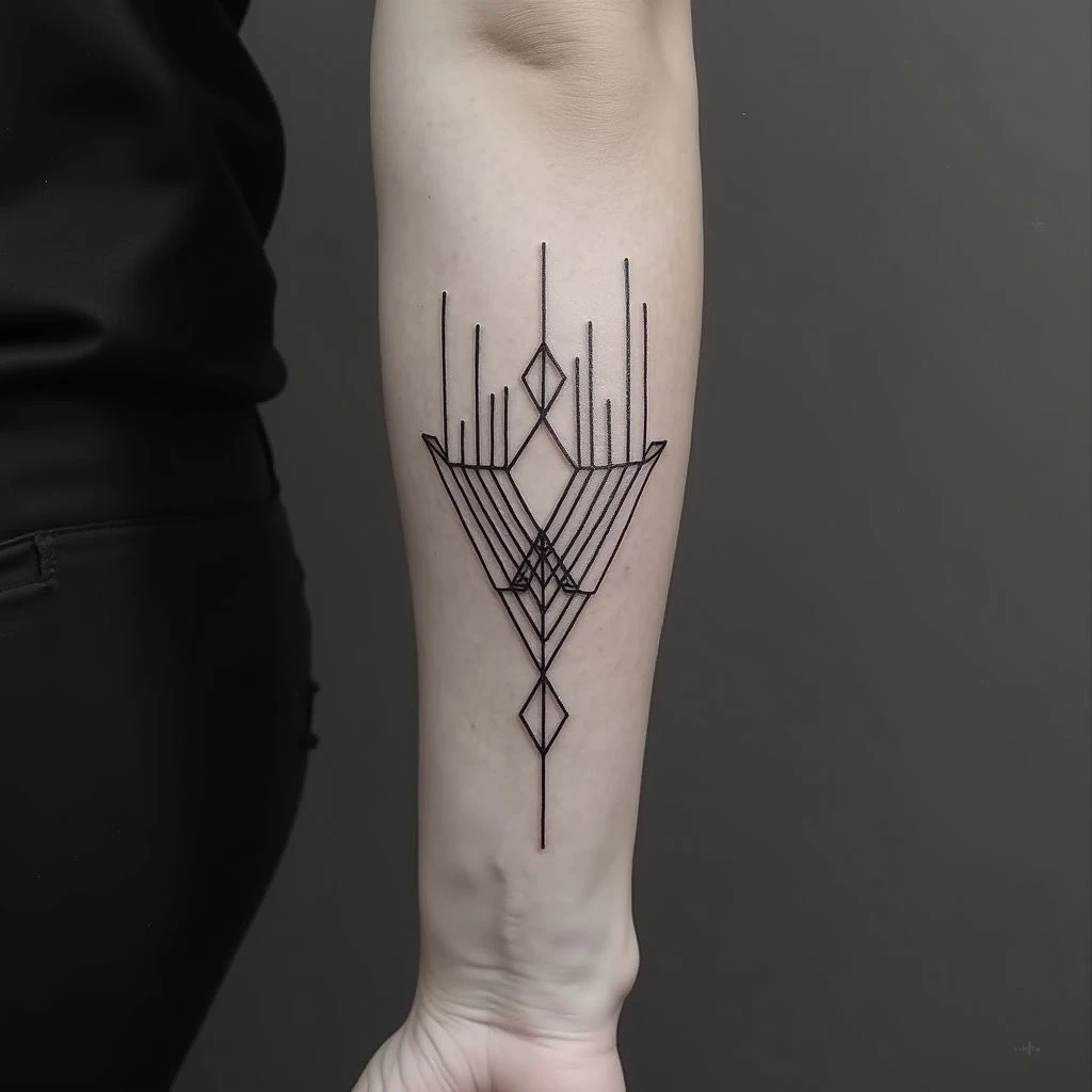 Geometric Abstract Tattoo Design for Men