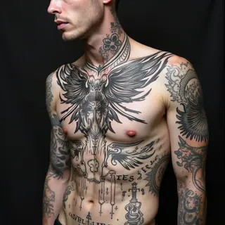 Illustrative Collage Tattoos for Men: A Design Exploration