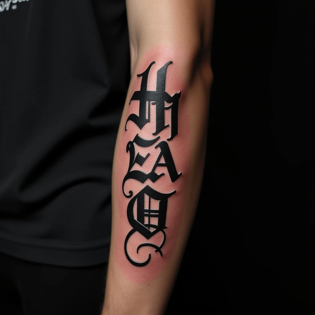 Small Forearm Lettering Tattoos for Men