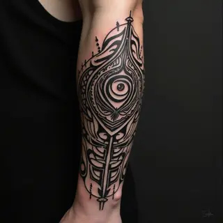 Intricate Tribal Forearm Tattoo Design