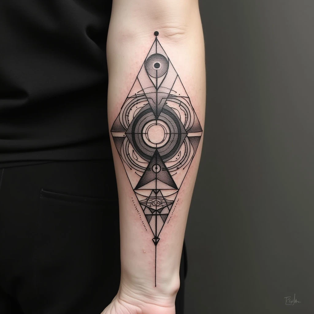 Geometric Abstraction: A Forearm Tattoo Exploration