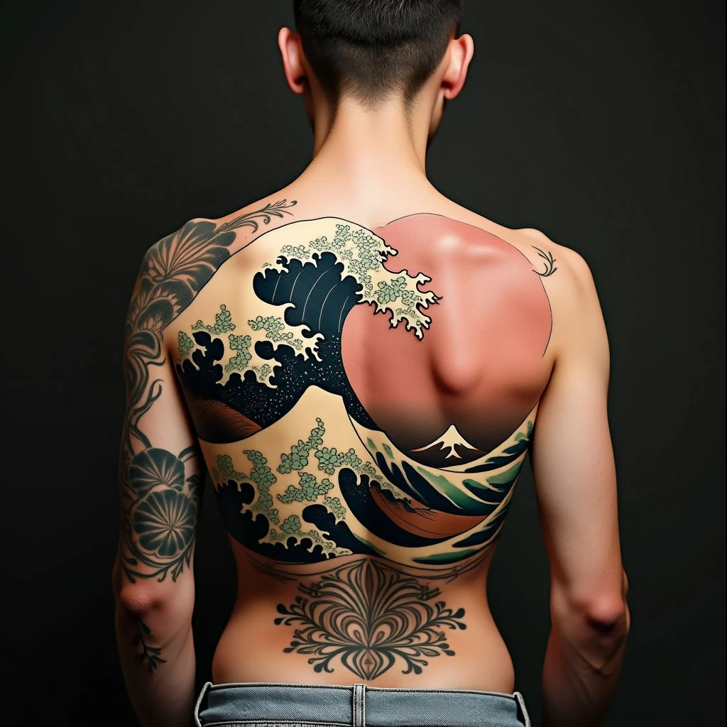 Japanese Traditional Full Back Piece: A Journey of Strength and Resilience