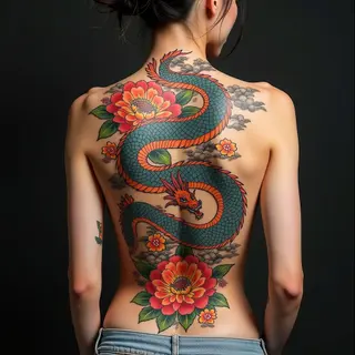 Majestic Dragon Back Piece: A Japanese Irezumi Masterpiece