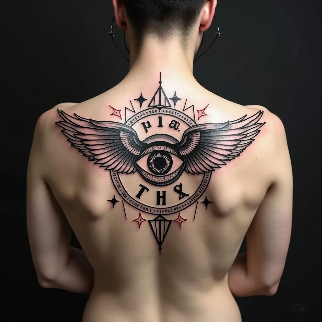 Intricate Full Back Neo-Traditional Tattoo Design