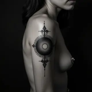 Feminine Abstract Geometric Back Tattoos