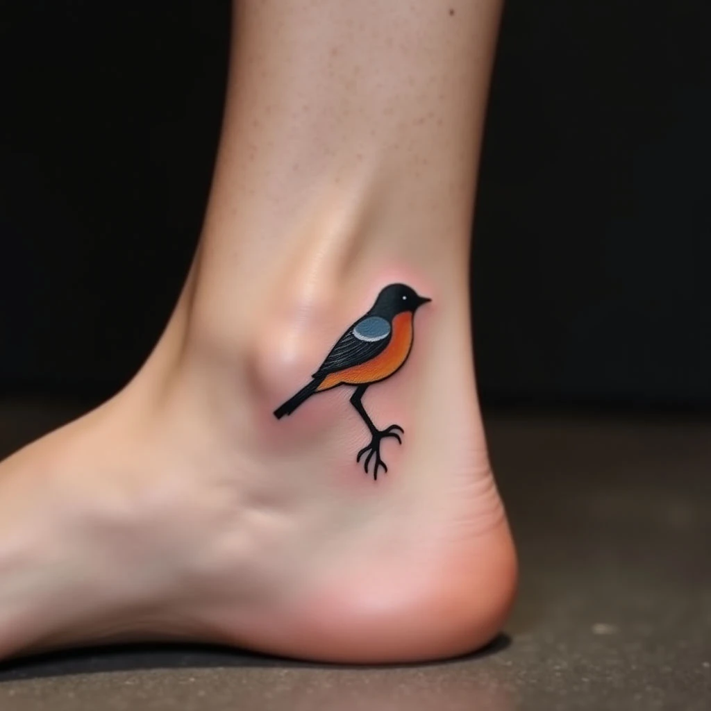 Delicate Small Bird Tattoos for Ankle: Geometric Designs