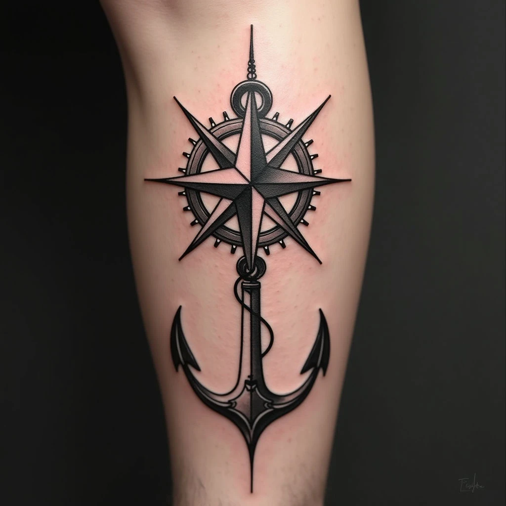 Geometric Compass Tattoo: Finding Direction & Anchoring Your Soul