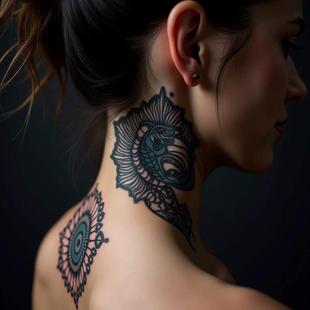 Baby Dragon Mandala Tattoo: Behind the Ear Design Ideas