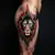 Biomechanical Lion Back Tattoo Ideas: Geometric Fury
