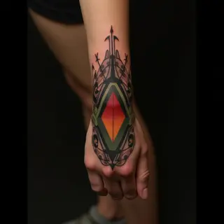 Geometric Blackwork Wrist Tattoos: Small & Striking Designs