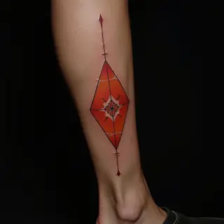 Small Geometric Calf Tattoo Ideas for Men
