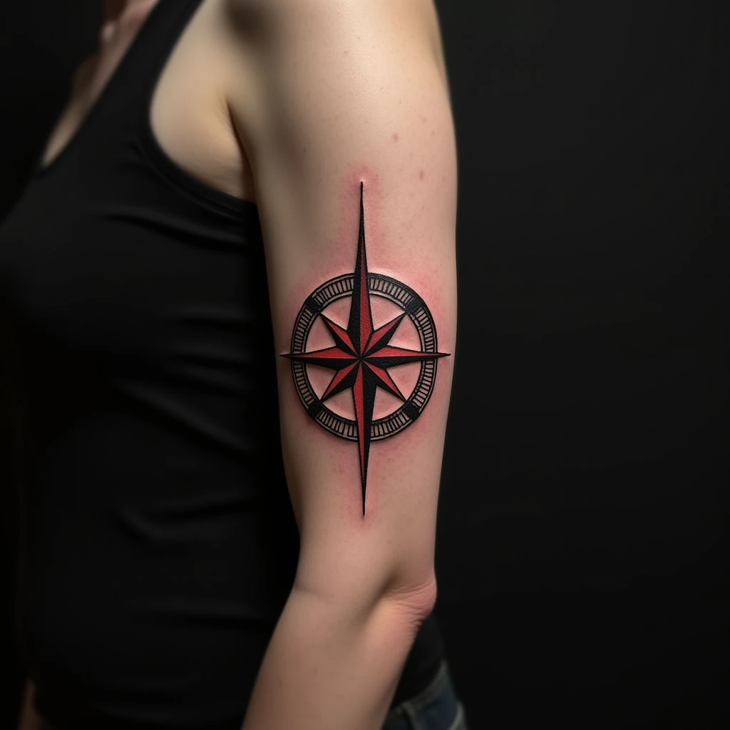 Minimalist Compass Sleeve Tattoo Design Ideas
