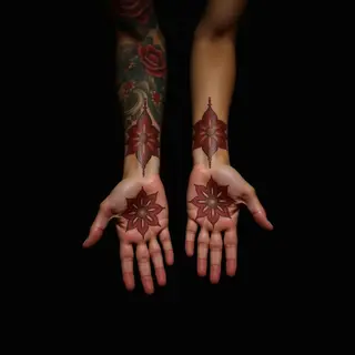 Couple Tattoo Ideas: Small Ornamental Designs on Forearms