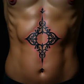 Geometric Father & Daughter Tattoos: Meaningful Ribcage Designs