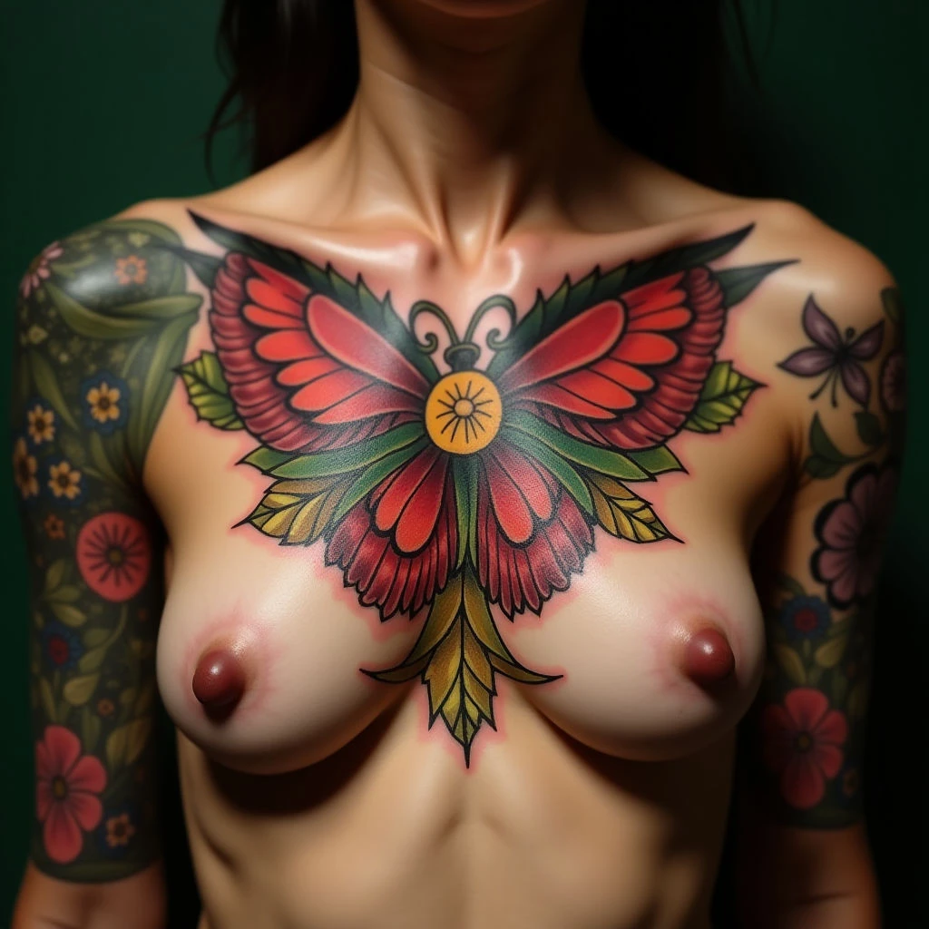 Feminine Geometric Sleeve Tattoo Ideas - Micro Realism Design