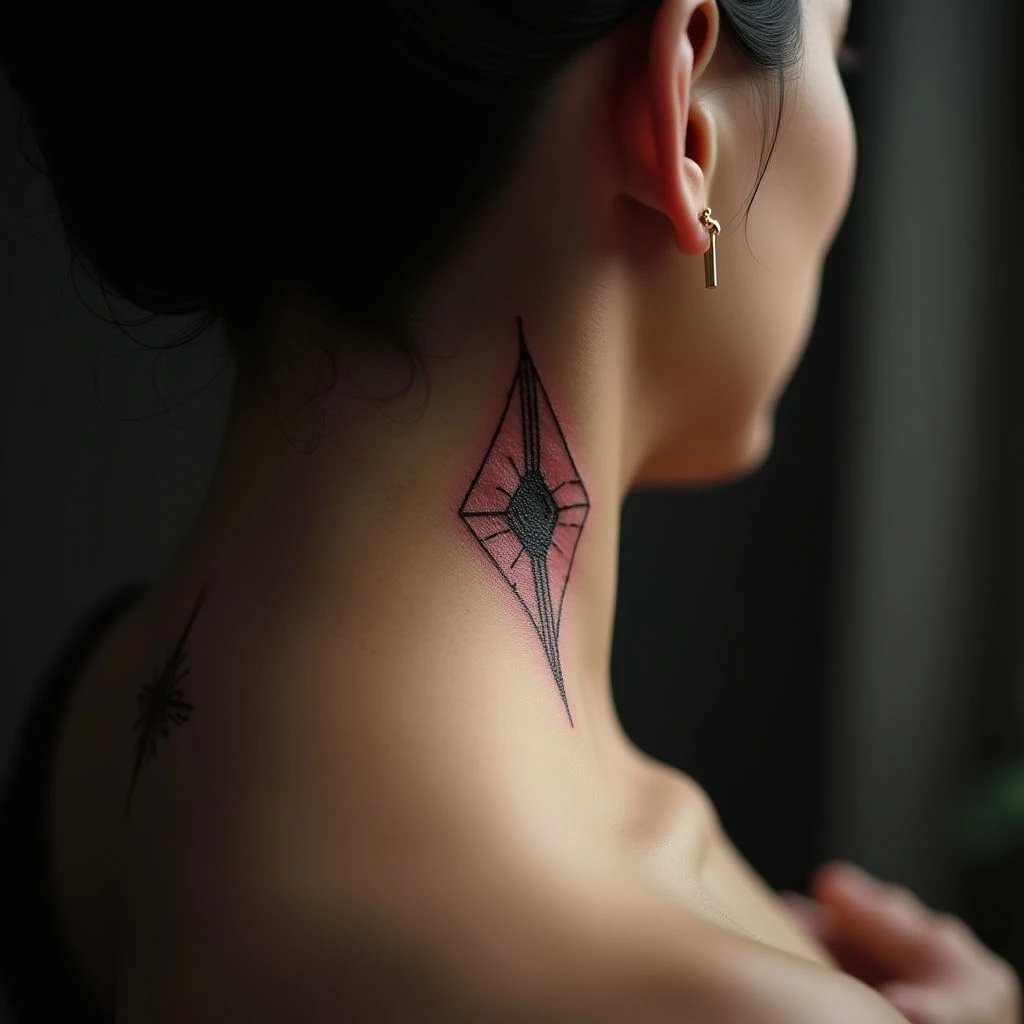 Small & Stylish Geometric Neck Tattoos for Men