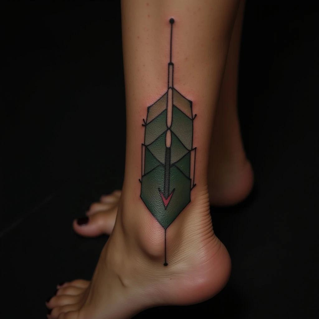 Delicate Geometric Foot Tattoos for Women: Subtle & Stylish