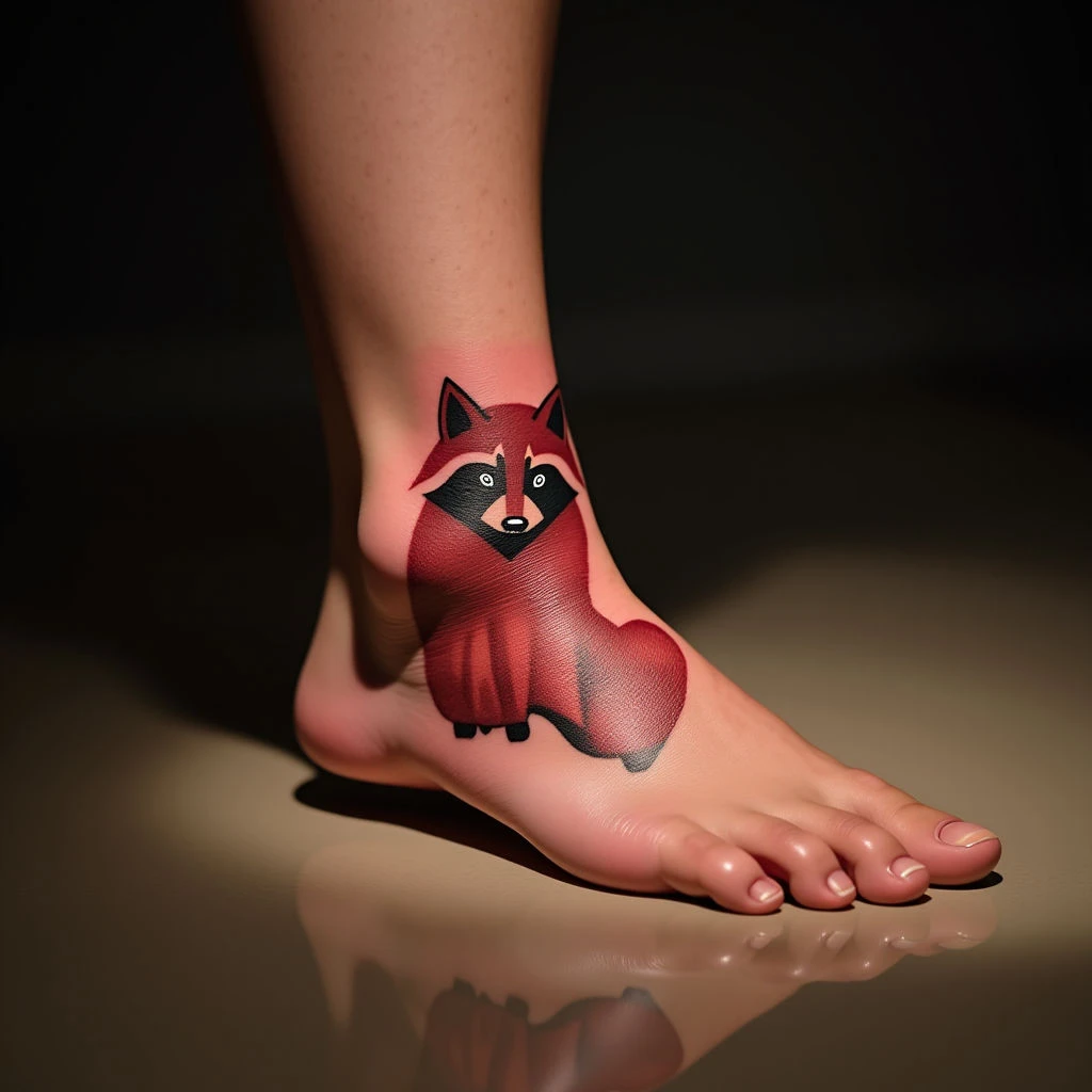 Bold Red Geometric Foot Tattoos: Designs & Inspiration