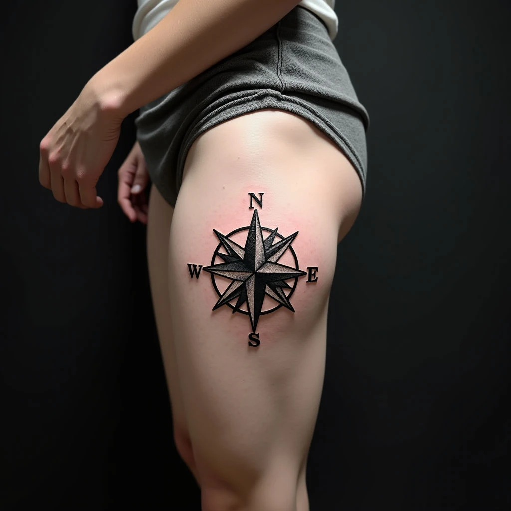 Forearm Compass Tattoos for Guys: Geometric Inspiration