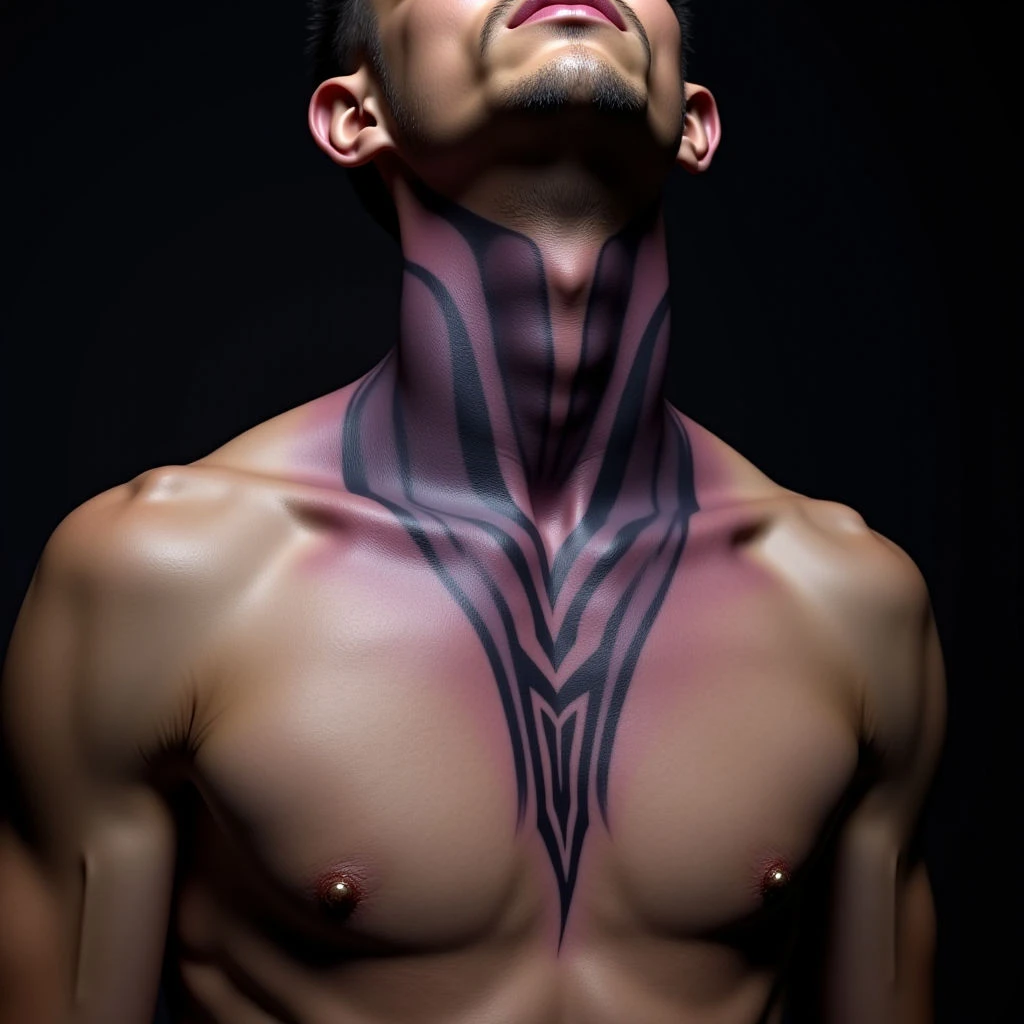 Gothic Geometric Arm Tattoos in Blue & Purple