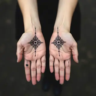 Geometric Islamic Hand Tattoo Design