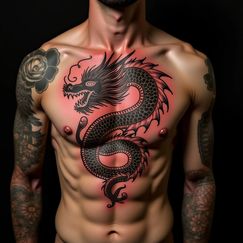 Majestic Geometric Baby Dragon Tattoo Designs