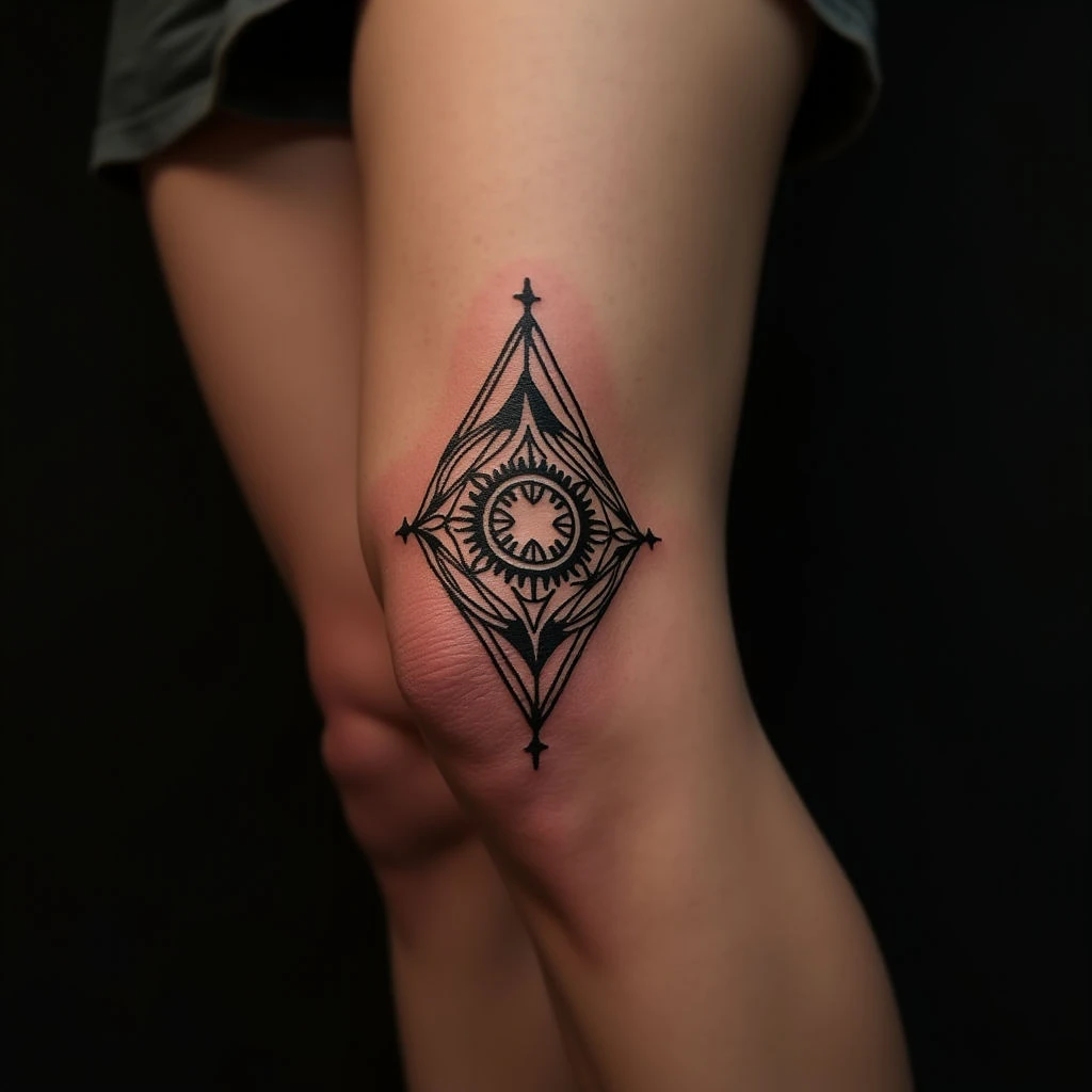 Copper Geometric Knee Tattoos: Meaning & Inspiration