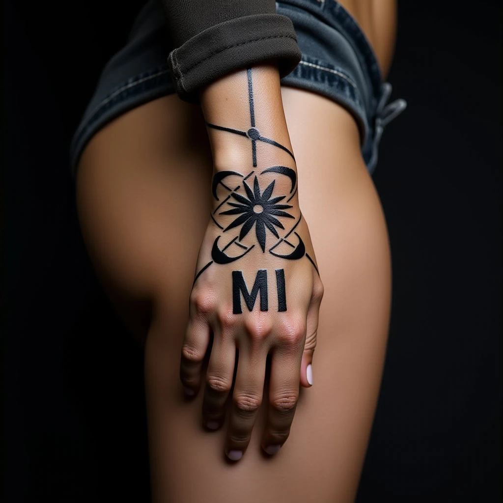 Geometric Lettering Thigh Tattoos: Inspiring Designs for Beginners