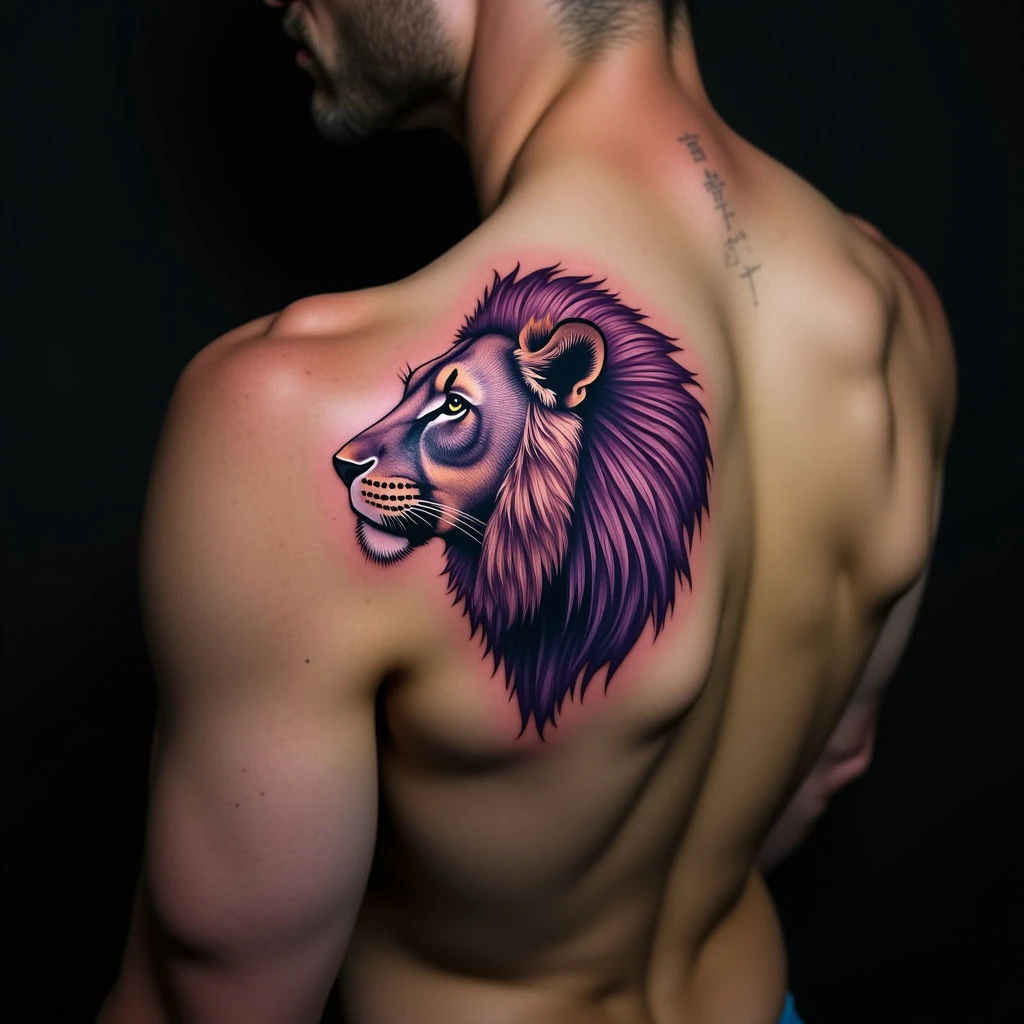 Majestic Geometric Lion Tattoo Designs for Your Shoulder