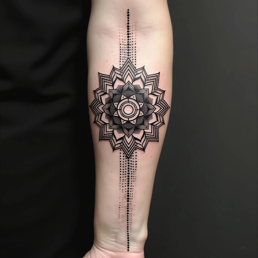 Intricate Geometric Mandala Tattoo Design