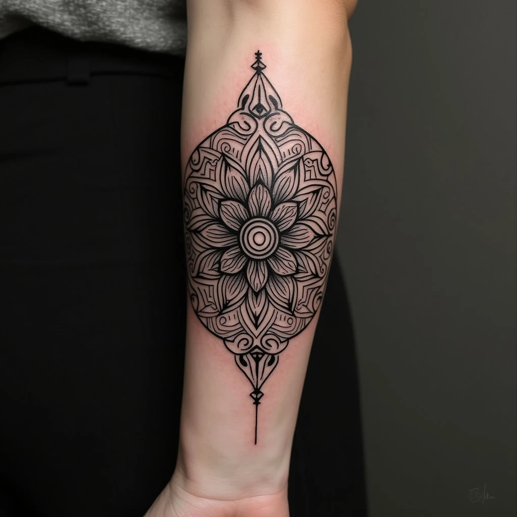 Intricate Geometric Mandala Sleeve Tattoo